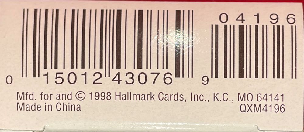 Miniature Christmas Bells #4 Bear 1998 - Christmas Bells (Bears) ornament collectible [Barcode 015012430769] - Main Image 4