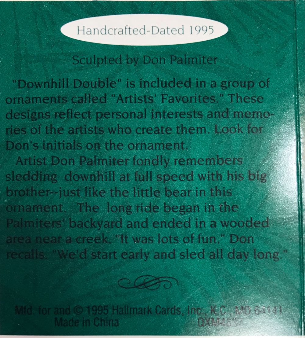 Hallmark Keepsake Mini Ornament Downhill Double - Artists Favorites (Artist Favorite) ornament collectible [Barcode 015012181296] - Main Image 2