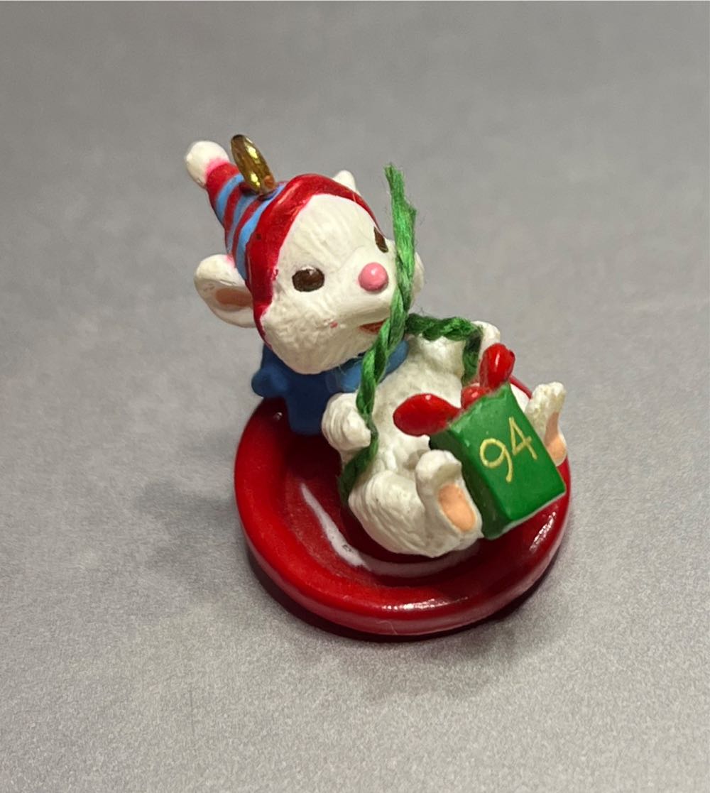 Cute As A Button - Cute As A Button Miniature (Mouse, Sledding) ornament collectible [Barcode 015012107890] - Main Image 3