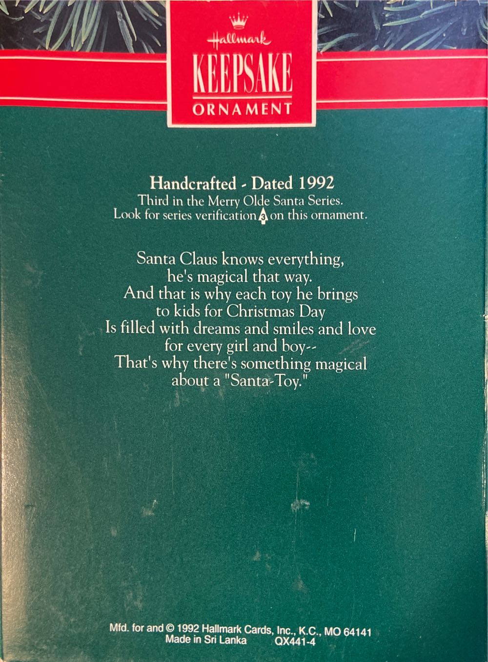Merry Olde Santa #3 - Merry Olde Santa (Santa) ornament collectible [Barcode 070000027505] - Main Image 2