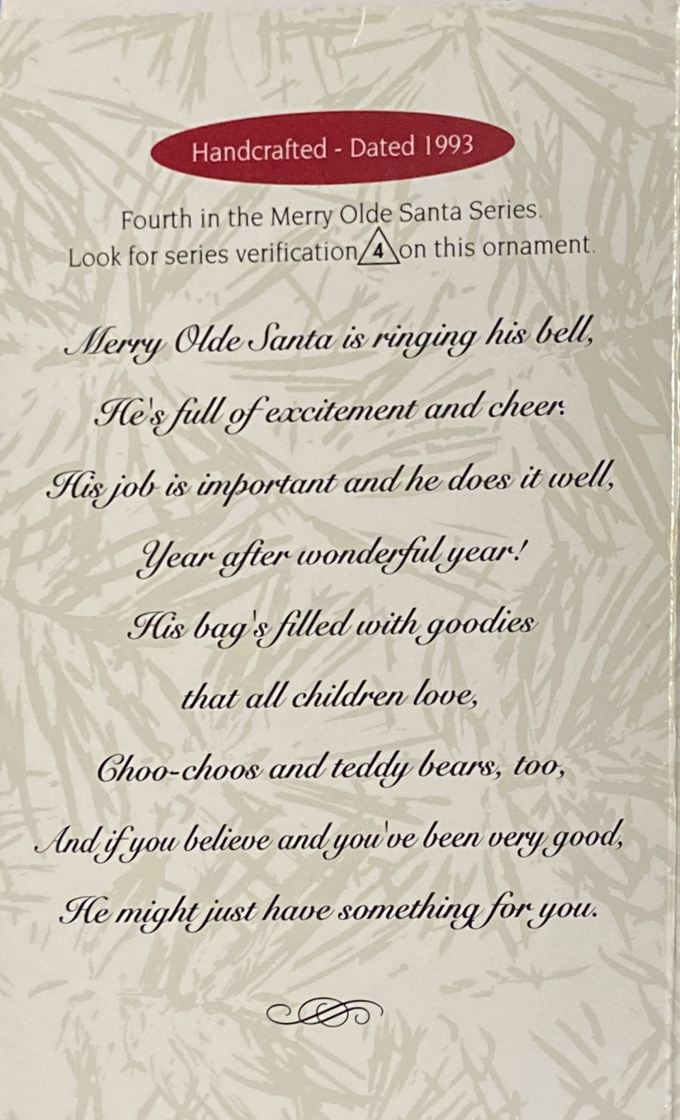 Merry Olde Santa - #4 - Merry Olde Santa (Santa) ornament collectible [Barcode 015012027044] - Main Image 3