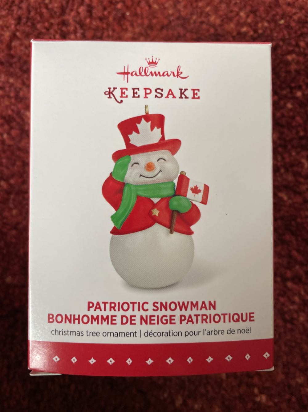 Patriotic Snowman Canadian Ornament  (Canada) ornament collectible [Barcode 763795050567] - Main Image 2