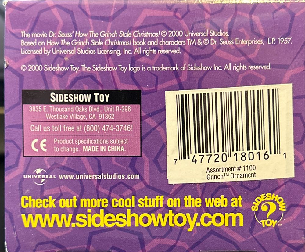 Max - Dr. Seuss’s How the Grinch Stole Christmas! (Grinch) ornament collectible [Barcode 747720180161] - Main Image 4