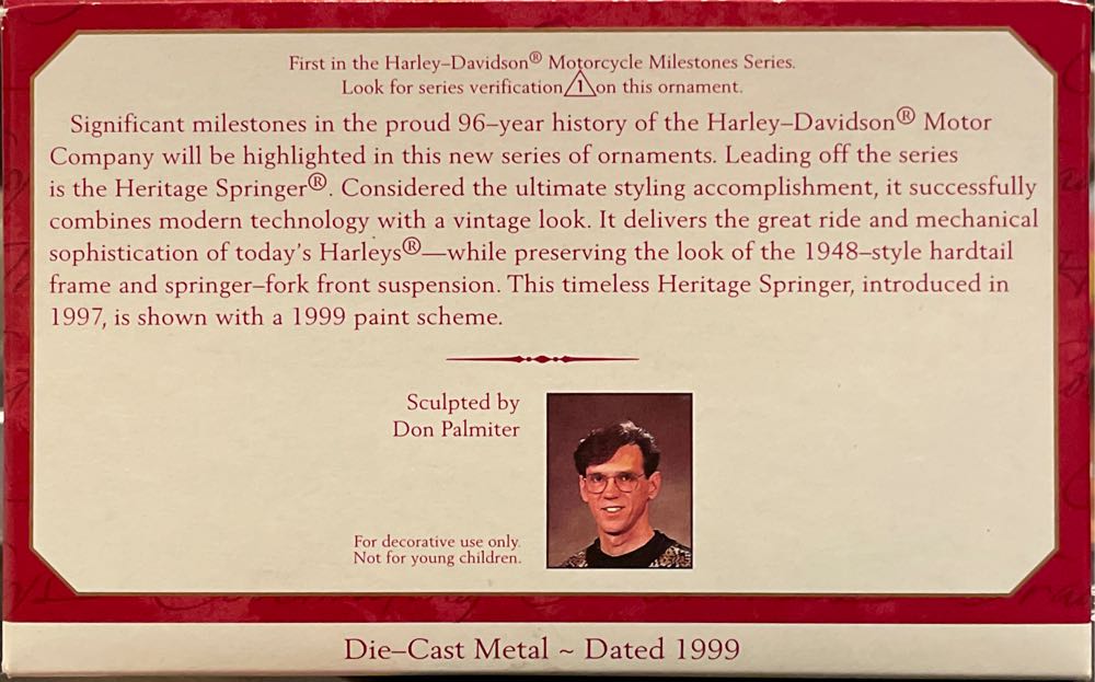 01 - 1997 Heritage Springer - Harley Davidson Motorcycle Milestones (Harley Davidson Motorcycles) ornament collectible [Barcode 015012523416] - Main Image 2