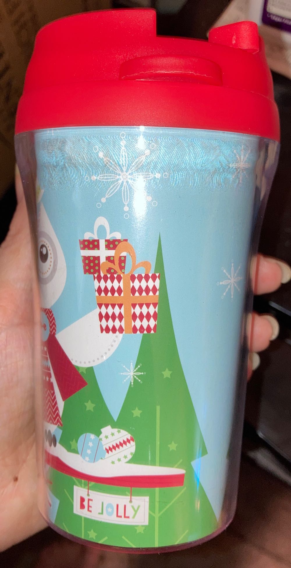 Feathered Friends “Be Jolly” Sm Insulated Cup w/Lid  (Winter) ornament collectible [Barcode 657284638148] - Main Image 2