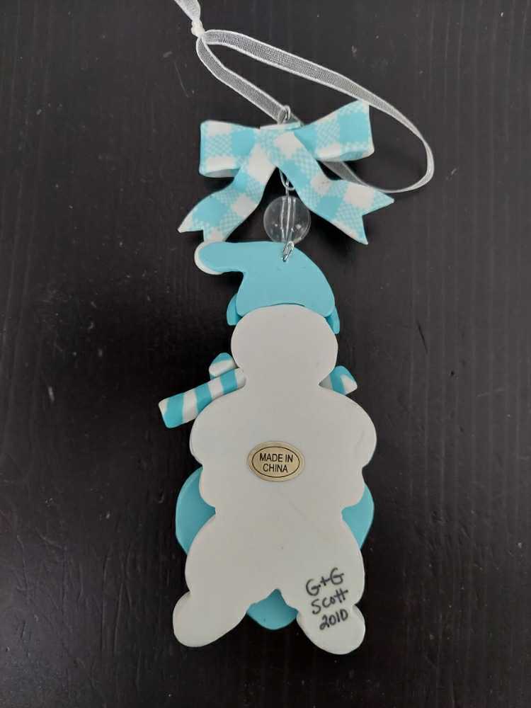 Nolan - 2010 - Baby’s First Christmas - Snowman - Gift From Grandma & Grandpa Scott ornament collectible - Main Image 2