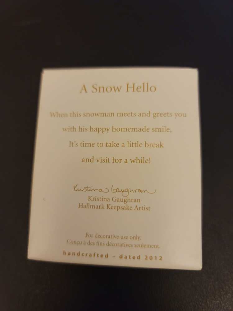 A Snow Hello - Miniatures (Snowman) ornament collectible [Barcode 795902277826] - Main Image 3