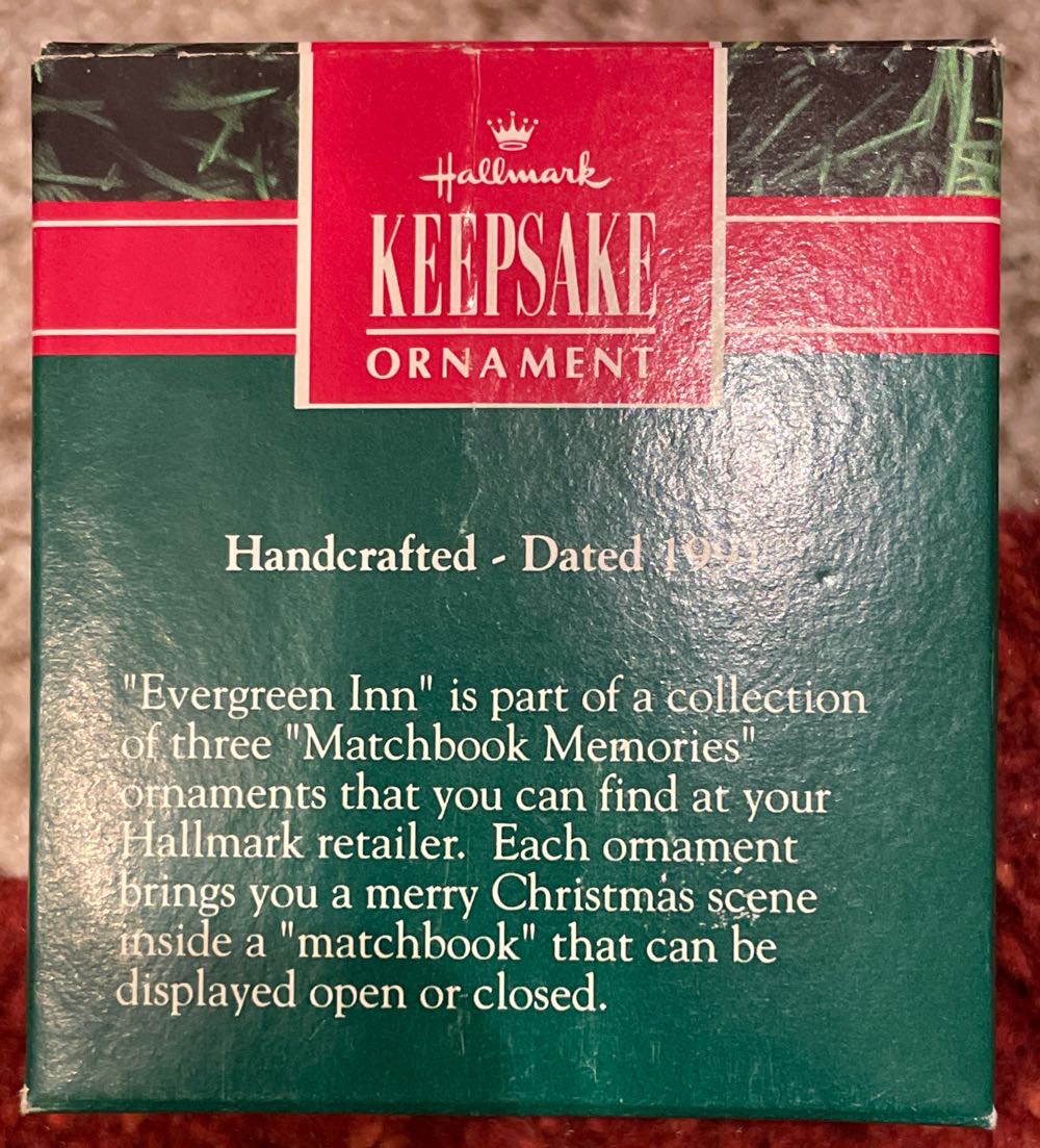 Evergreen Inn - Matchbook Memories (Miniature) ornament collectible [Barcode 070000027444] - Main Image 2