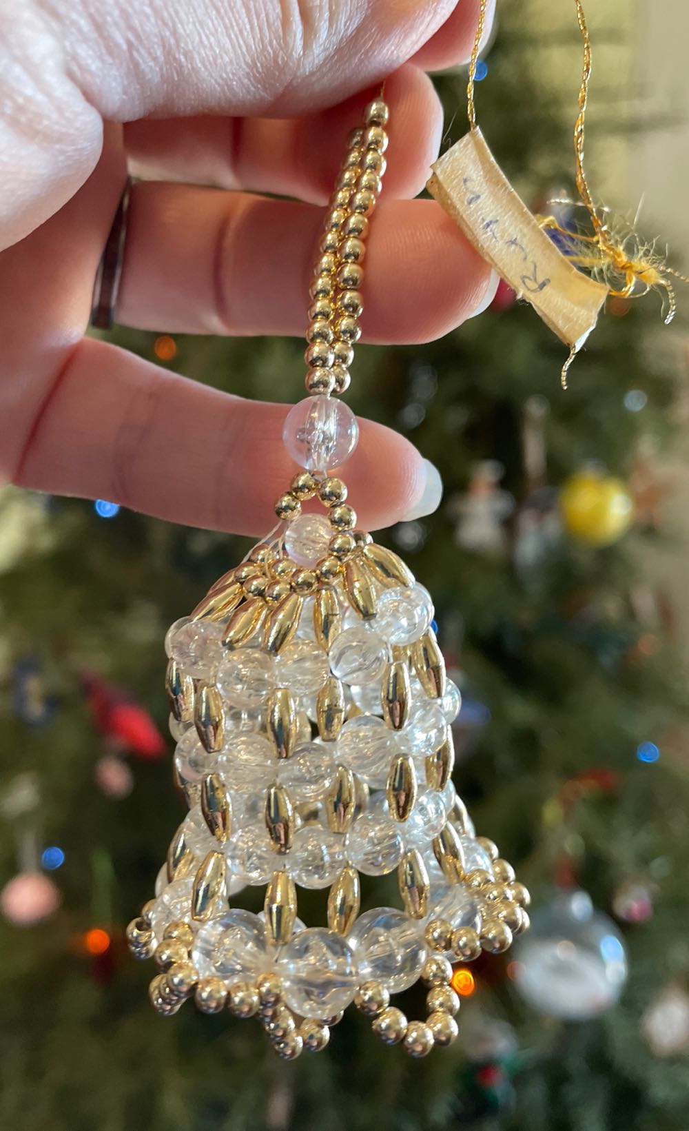 Beaded Bell - 1997 -  Grandma Mary made for Ruth ornament collectible - Main Image 2