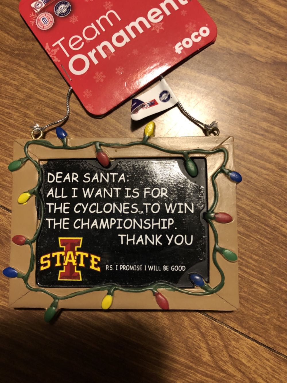 Iowa State Chalkboard  ornament collectible [Barcode 194751327971] - Main Image 1