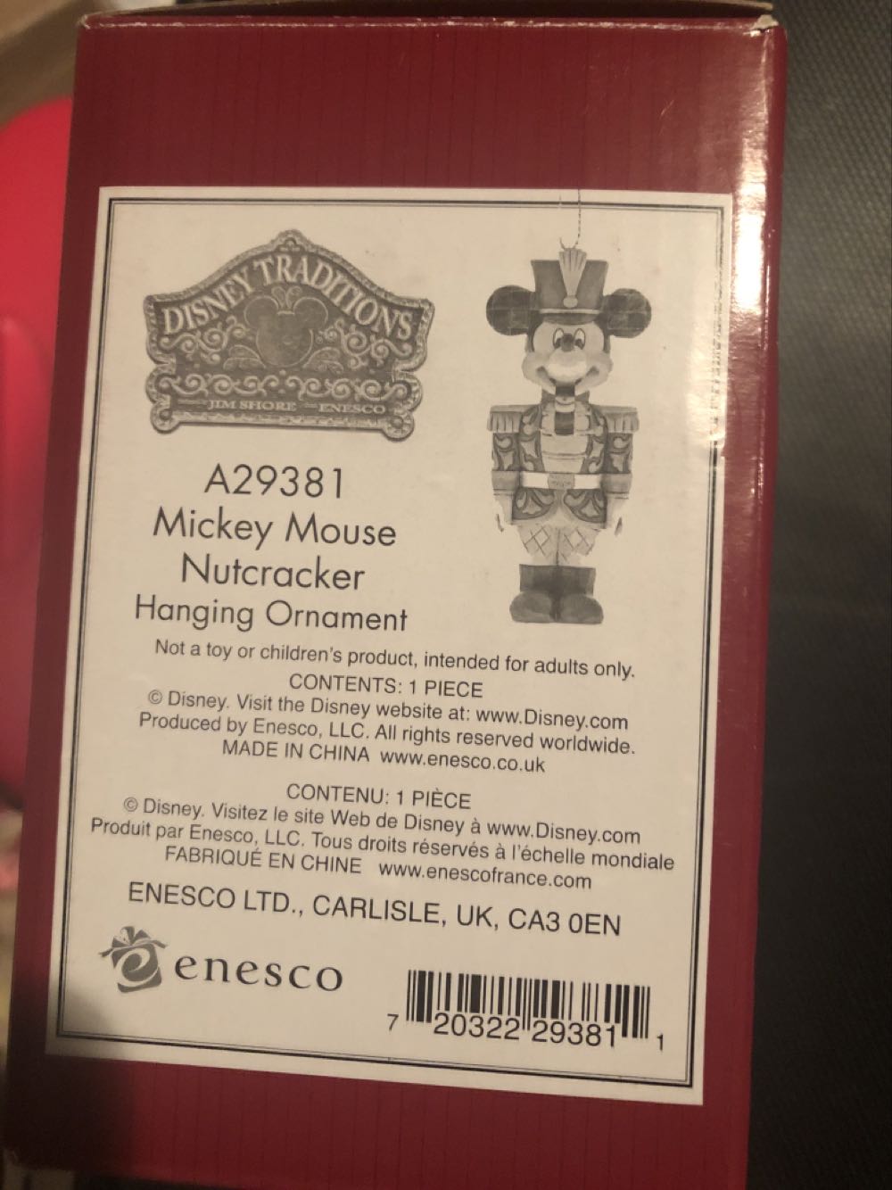 Disney Traditions Mickey Mouse Nutcracker Hanging  ornament collectible [Barcode 720322293811] - Main Image 2