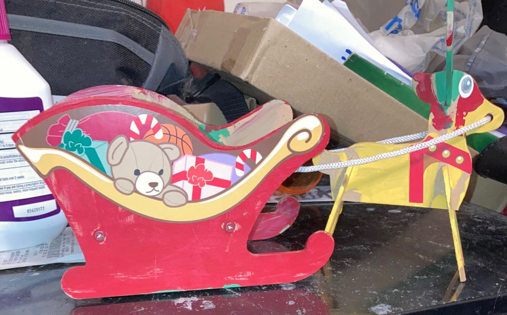 Santa Sleigh w/Reindeer  (Christmas) ornament collectible - Main Image 2