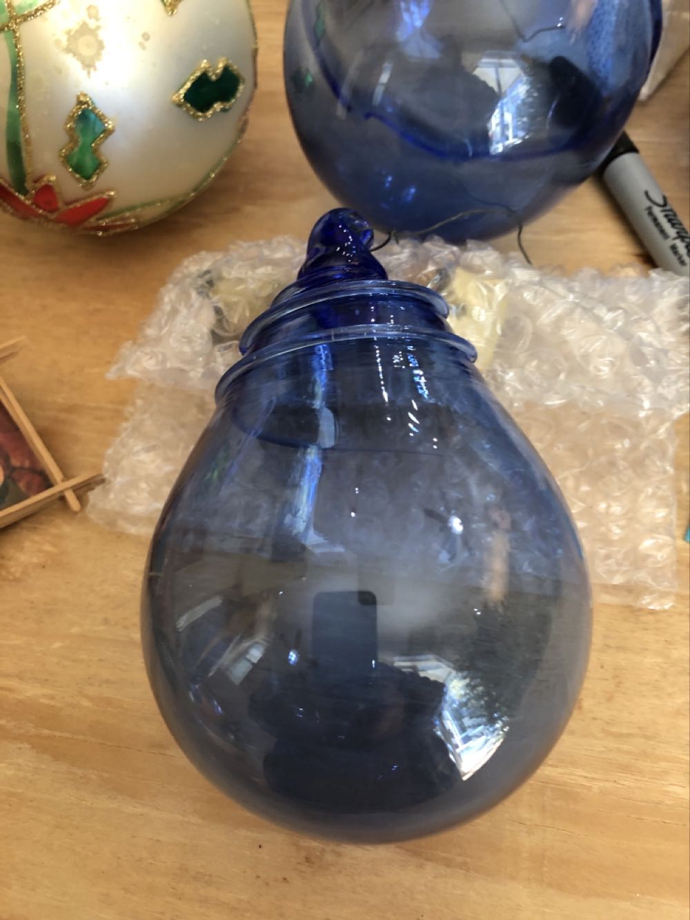 Jamestown Blown Cobalt Balls  ornament collectible - Main Image 3