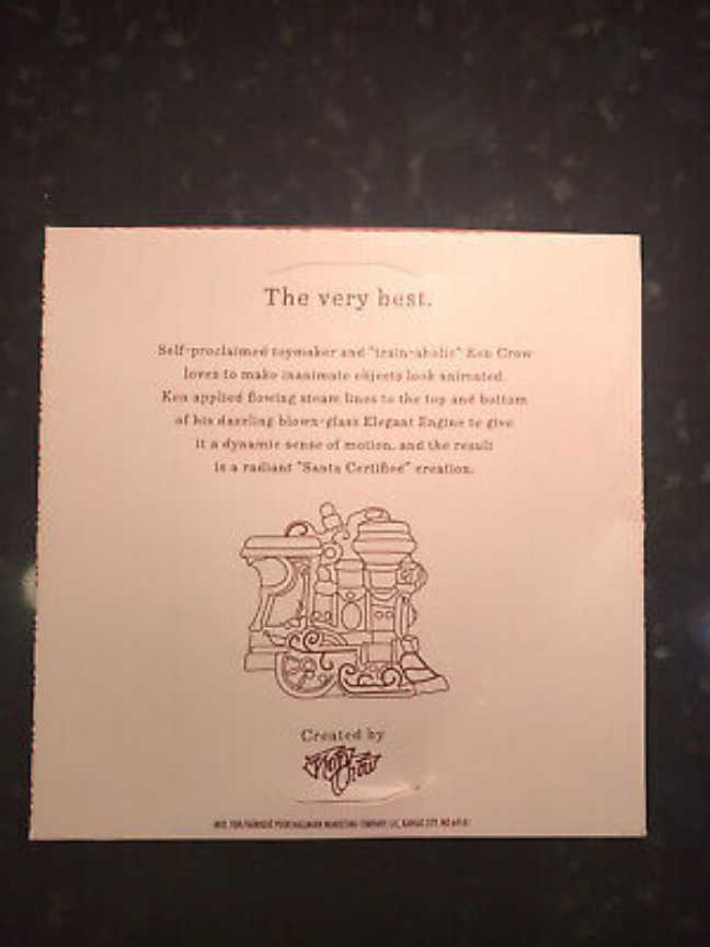 Elegant Engine - Hand Blown Glass - Heritage Collection (Trains) ornament collectible [Barcode 763795257072] - Main Image 4