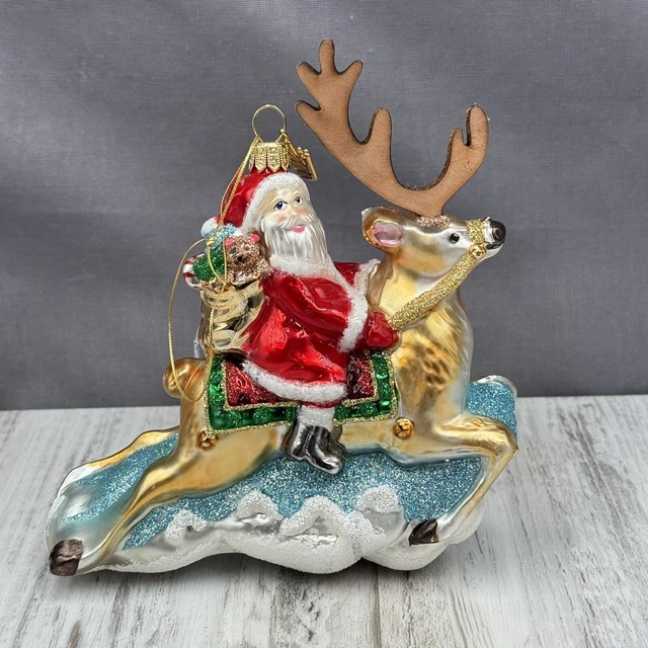 Folk Art Santa 2018 Blown Glass, Heritage Collection  - Heritage Collection ornament collectible [Barcode 763795324057] - Main Image 3