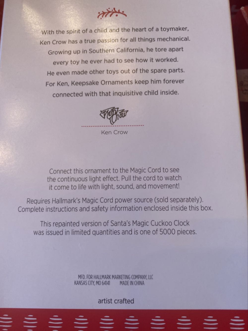 Santa’s Magic Cuckoo Clock - Magic Light And Sound (Magic Cord: Light, Sound, Motion) ornament collectible - Main Image 2