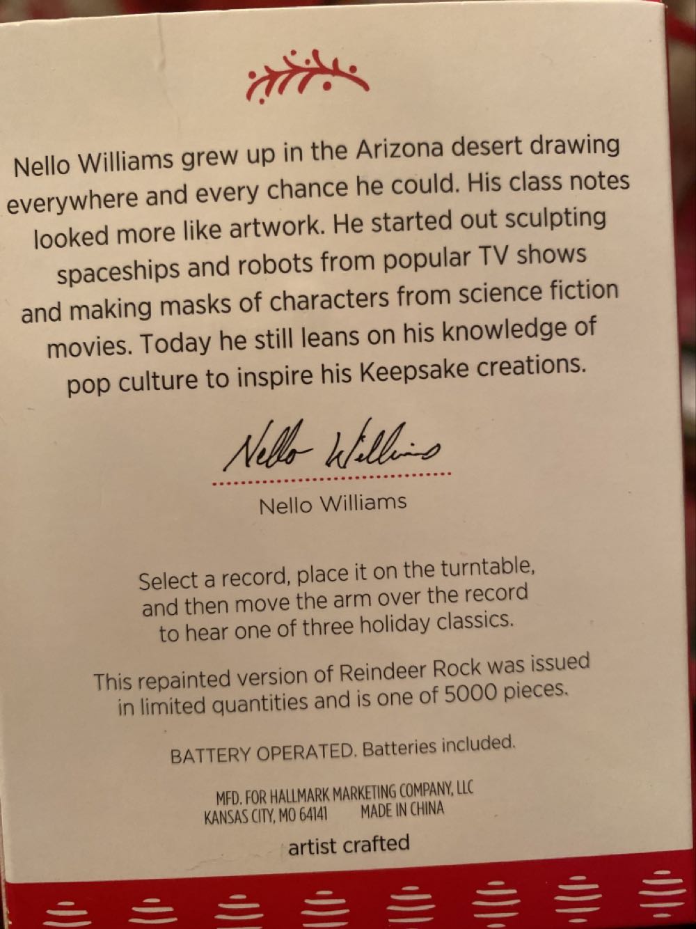 Reindeer Rock  (Record Player) ornament collectible - Main Image 2