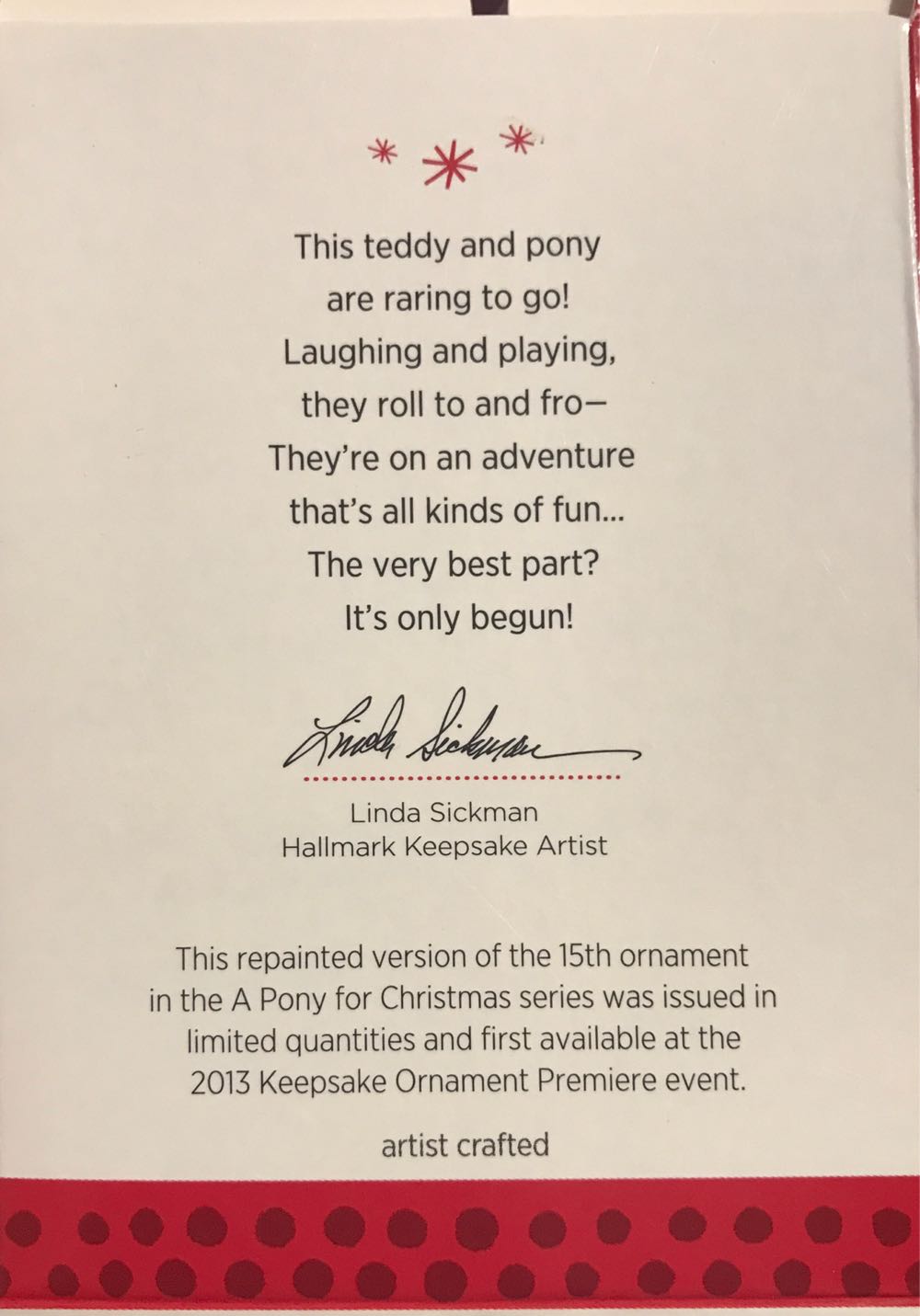 A Pony For Christmas - Pony For Christmas Limited Edition (Toys) ornament collectible [Barcode 795902316471] - Main Image 2