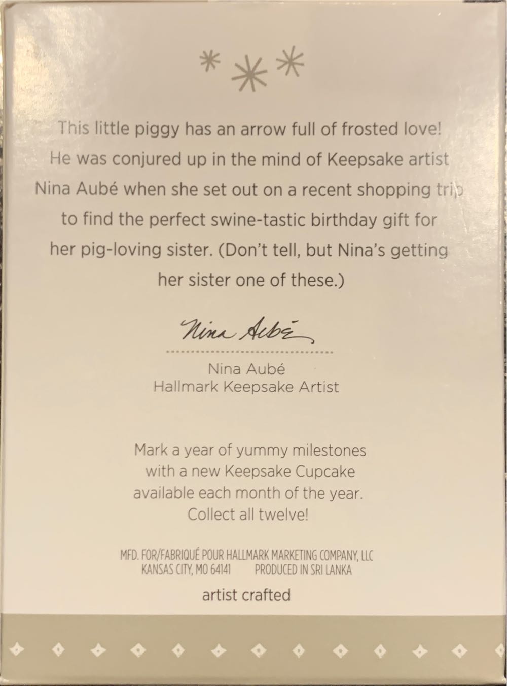 Little Cupiggy Keepsake - Valentine (Cupcake) ornament collectible [Barcode 763795982684] - Main Image 2