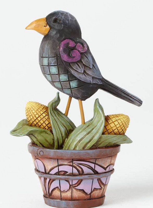 Mercury Glass Clip-on Orange/Brown Bird