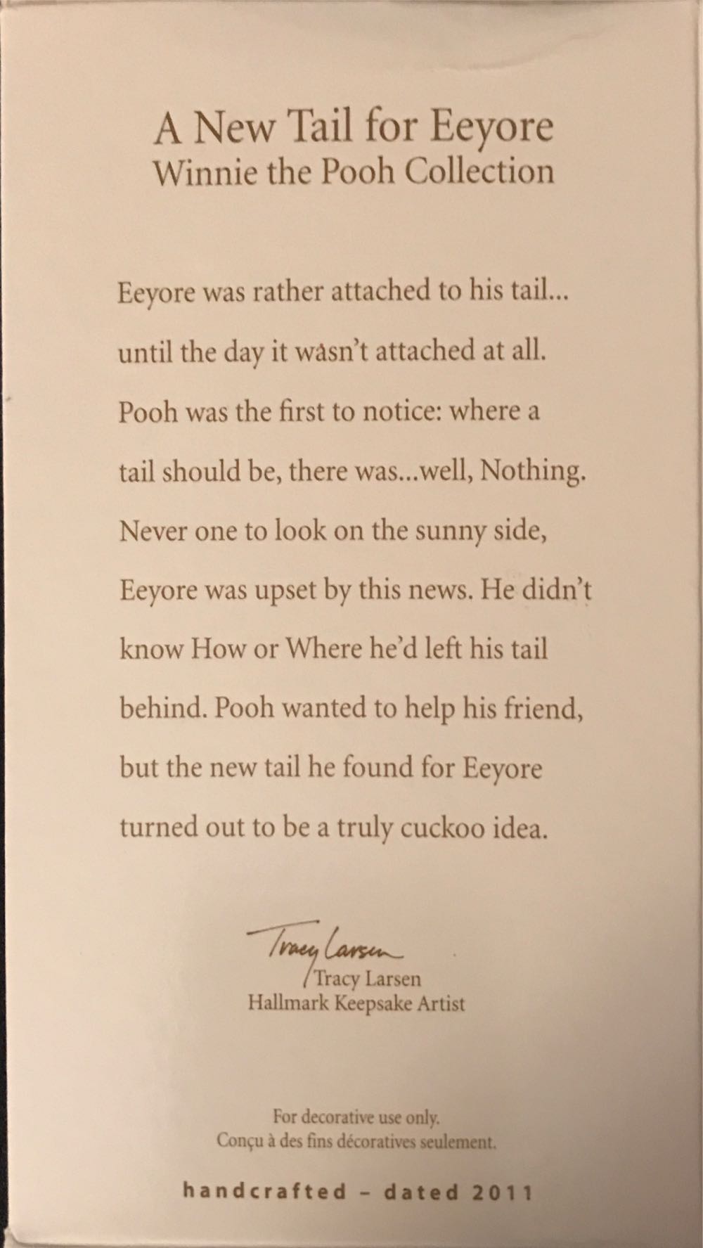 A New Tail For Eeyore - Gift From Mom & Dad (Winnie the Pooh) ornament collectible [Barcode 795902200107] - Main Image 3