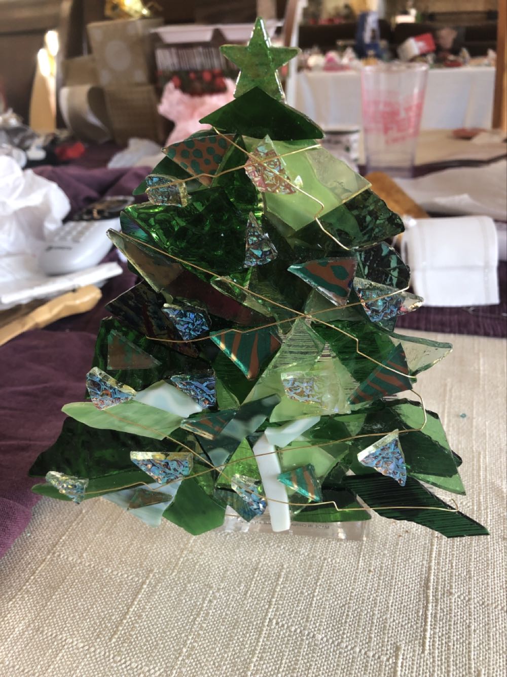 Glass Tree From Laguna Art‘S Festival Santa Sawdust Festival  ornament collectible - Main Image 1