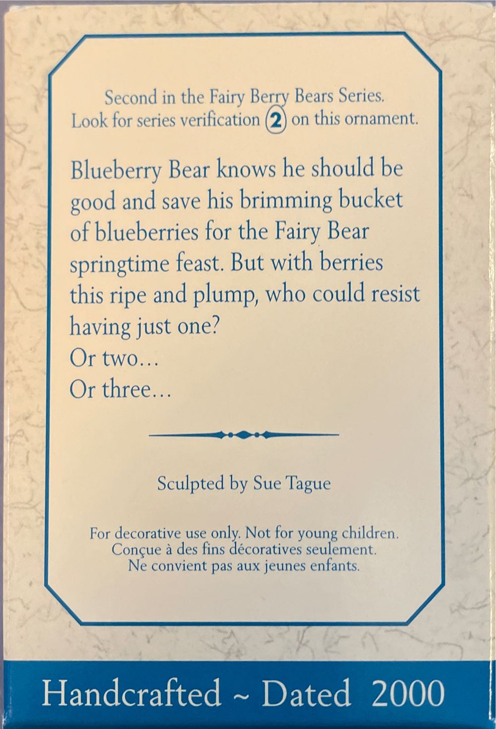 Easter Collection Fairy Berry Bears #2 Blueberry 🐶🐻 - Fairy Berry Bears (Spring) ornament collectible [Barcode 015012554649] - Main Image 2