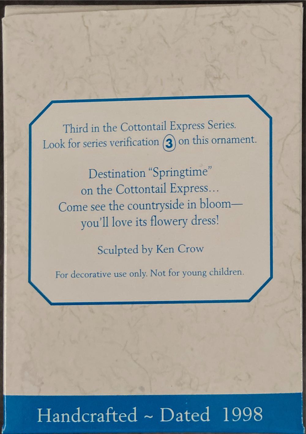 Hallmark Keepsake. Spring. Cottontail Express. 1998. Passenger Car. - 3rd Of 5 (Easter) ornament collectible [Barcode 015012454819] - Main Image 2