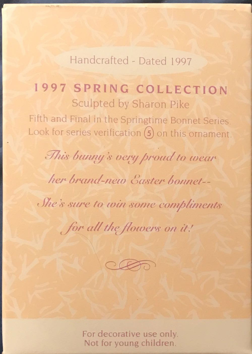 Springtime Bonnets - 05 (of 5) - Springtime Bonnets (Easter, Mice) ornament collectible [Barcode 015012391268] - Main Image 3