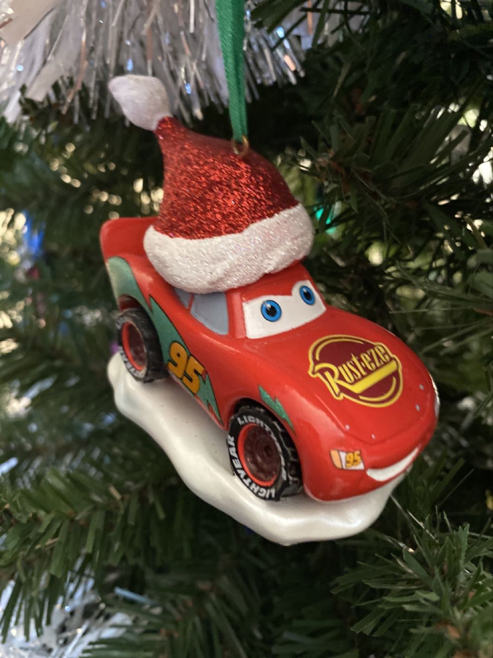 Cars McQueen Rust Eze Santa Hat  ornament collectible - Main Image 2