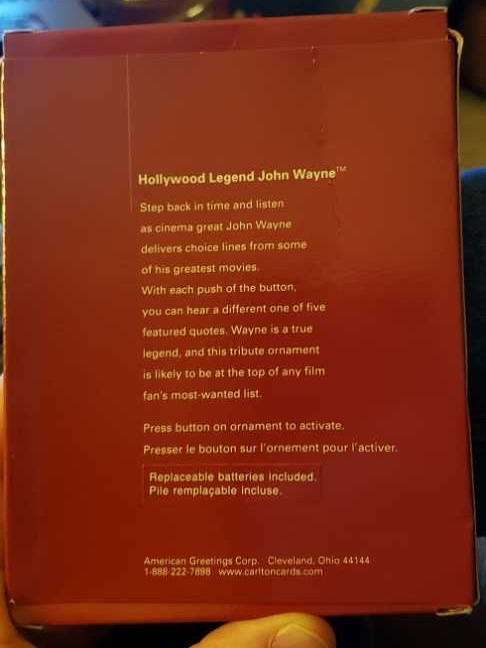 John Wayne Hollywood Legend  ornament collectible [Barcode 661526376958] - Main Image 2