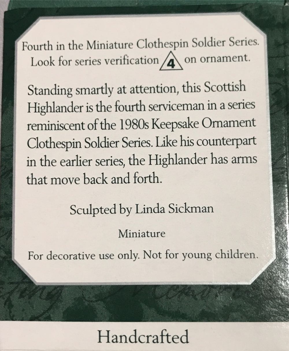 Miniature Clothespin Soldier #4 - Miniature Clothespin Soldier Series (Clothespin Soldier) ornament collectible [Barcode 015012430752] - Main Image 2