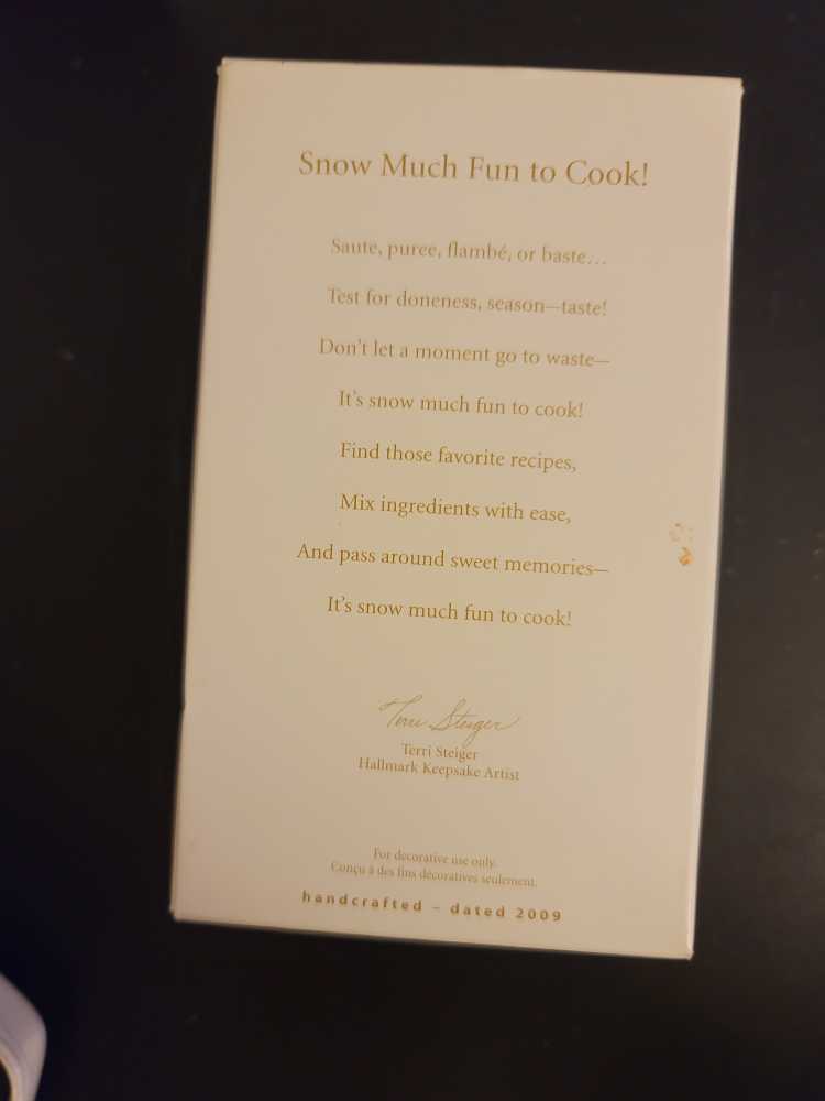 Snow Much Fun To Cook! Hallmark Ornament  (Cooking Snowman) ornament collectible [Barcode 795902087197] - Main Image 2