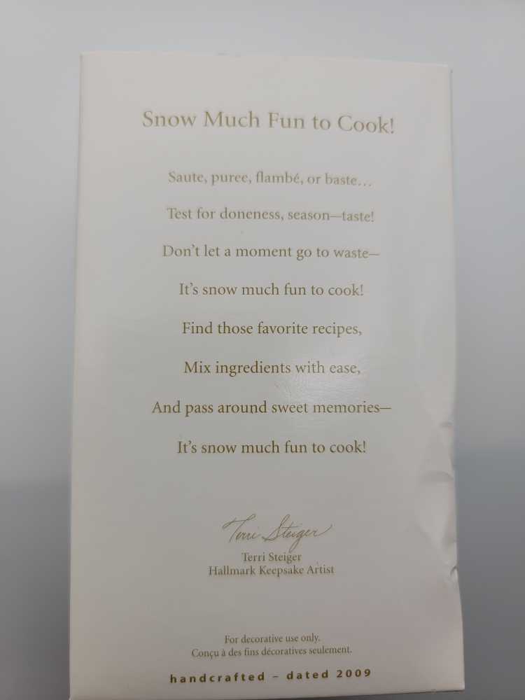 Snow Much Fun To Cook! Hallmark Ornament  (Cooking Snowman) ornament collectible [Barcode 795902087197] - Main Image 3