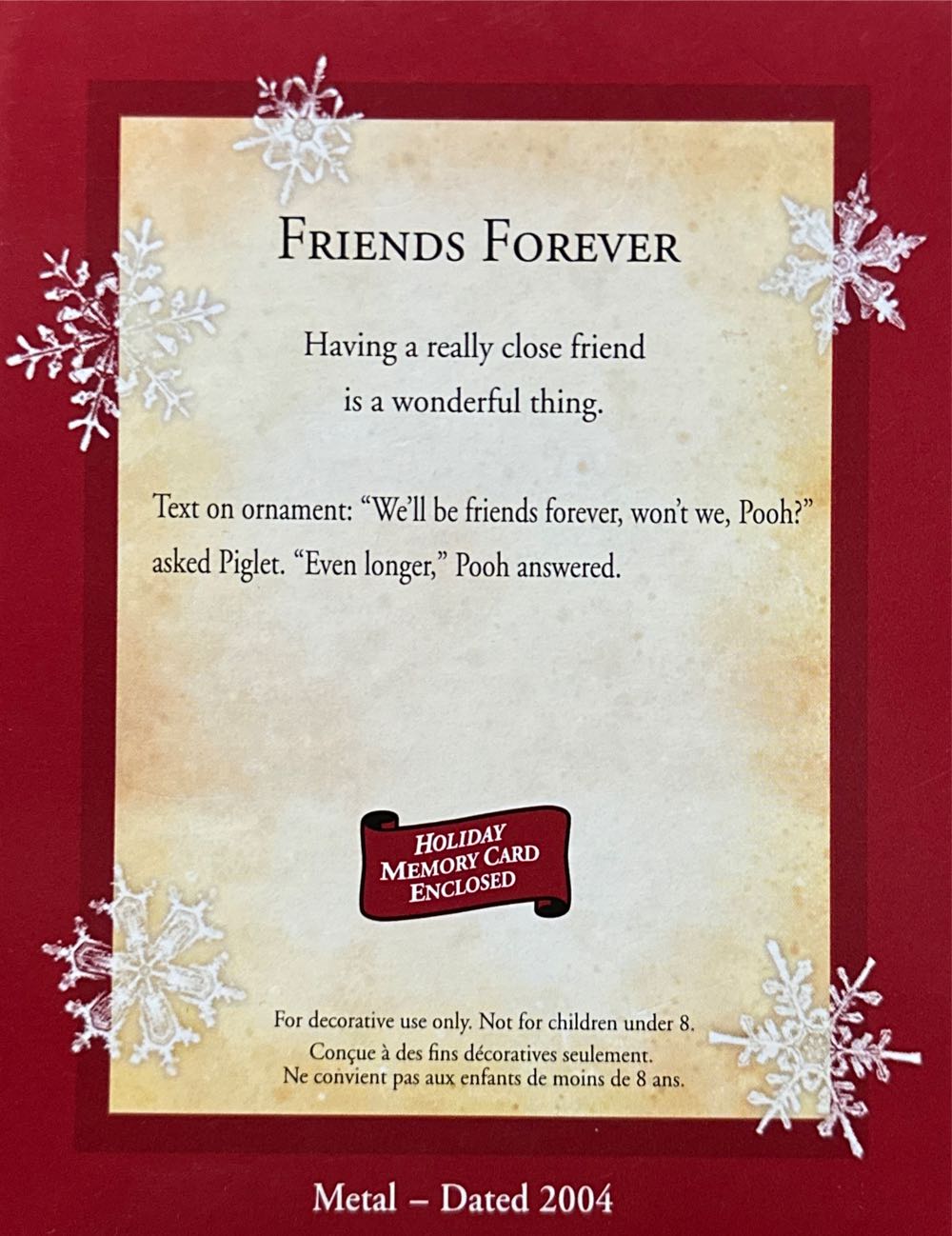 Friends Forever - POOH Collection (Winnie the Pooh) ornament collectible [Barcode 015012811421] - Main Image 2