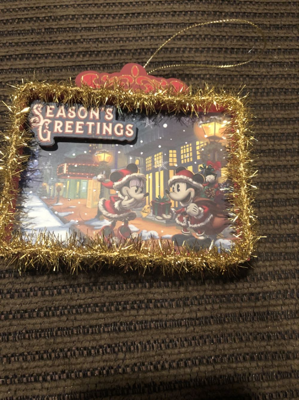 Mickey Minnie seasons greetings paper ornament  ornament collectible - Main Image 2