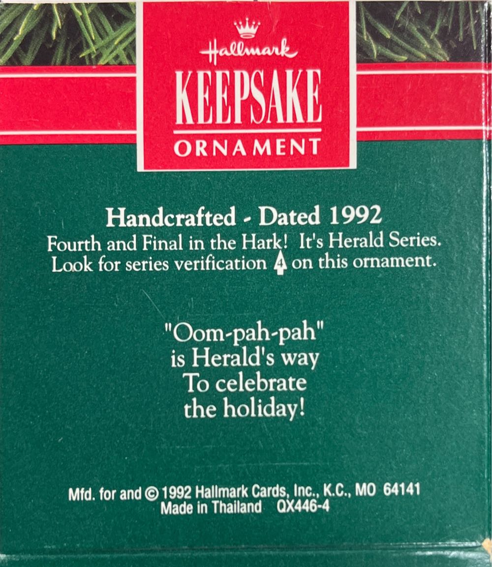 Hark! It’s Herald #4 & Final - Hallmark Keepsake Ornament (Miniature) ornament collectible [Barcode 070000027437] - Main Image 2