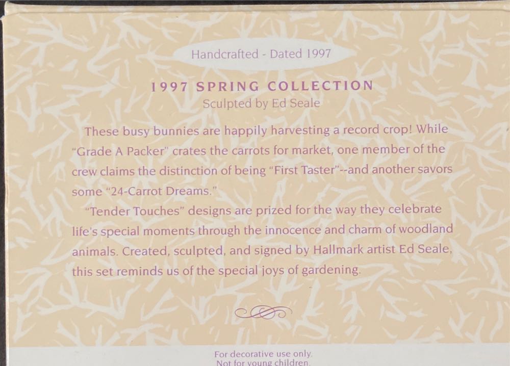 Easter Collection Tender Touches Bumper crop - Tender Touches (Bunny, garden, Spring, Easter) ornament collectible [Barcode 015012391367] - Main Image 2