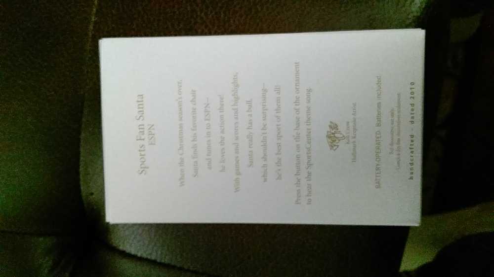 Sports Fan Santa - ESPN (Magic - Sound) ornament collectible [Barcode 795902142179] - Main Image 2