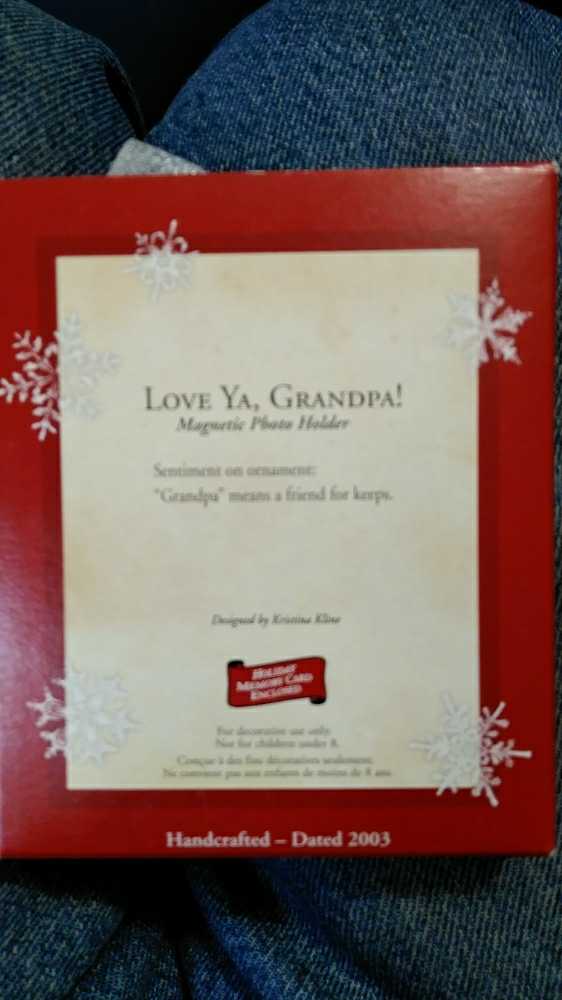Love Ya Grandpa!  (Photo Holder) ornament collectible [Barcode 01507775] - Main Image 2