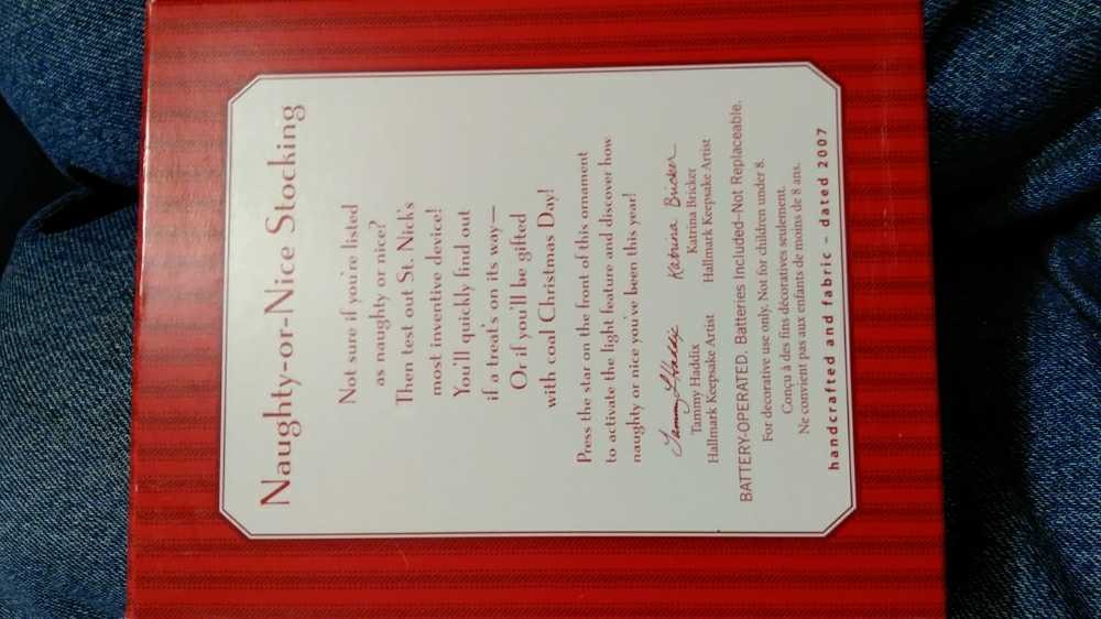 Naughty Or Nice Stocking  ornament collectible [Barcode 795902997564] - Main Image 2