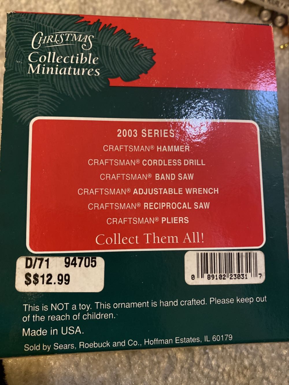 Craftsman Bronze Cordless Drill - Craftsman Tools ornament collectible [Barcode 089102230317] - Main Image 2