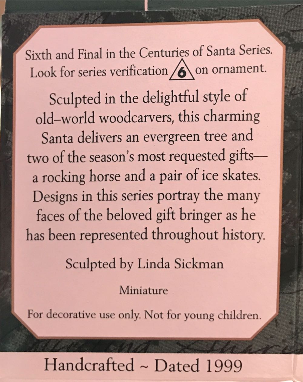 Miniature Centuries Of Santa #6 - Centuries Of Santa Miniatures (Santa, Mini) ornament collectible [Barcode 015012494068] - Main Image 2