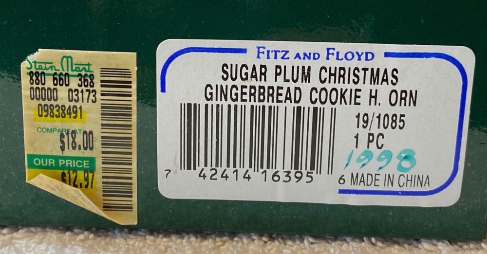 Sugar Plum Christmas Gingerbread Cookie - Heirloom Collection Ornaments ornament collectible [Barcode 742414163956] - Main Image 4