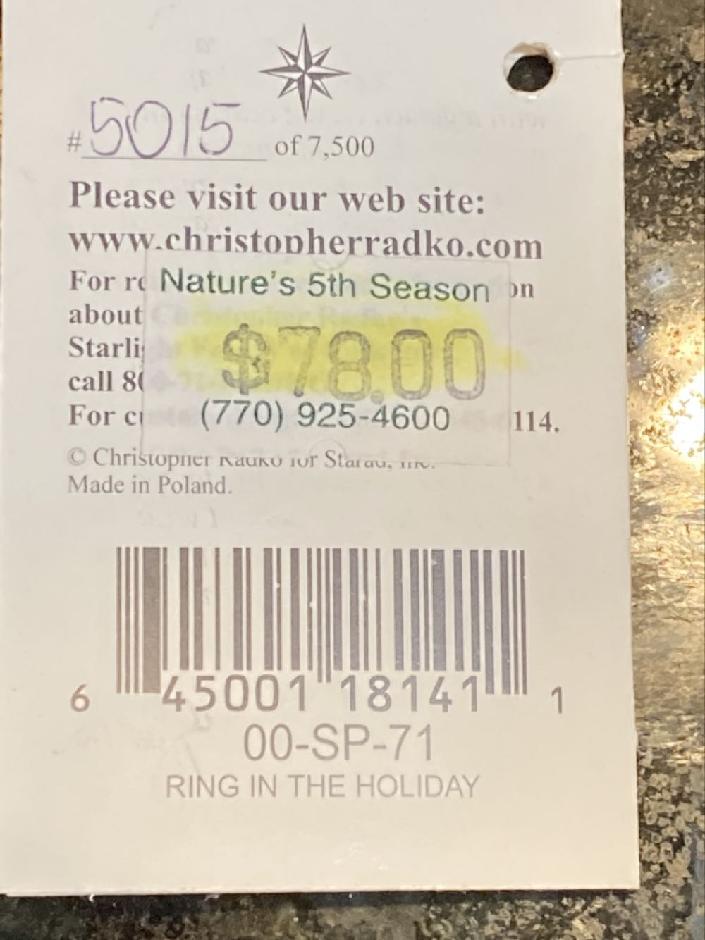 Ring In The Holiday  ornament collectible - Main Image 4