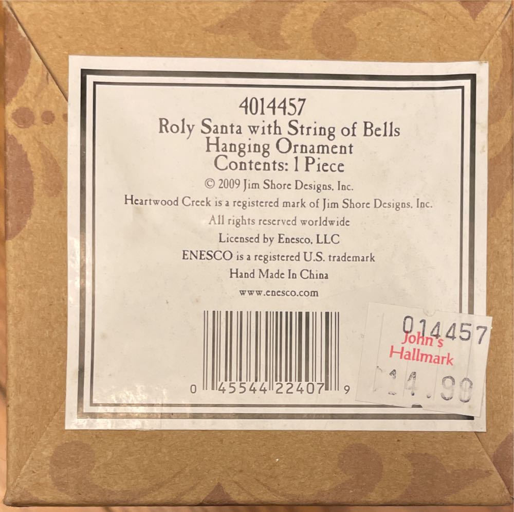 Roly Santa Ornament - Christmas (Hanging Ornament, Jim Shore) ornament collectible [Barcode 045544224079] - Main Image 3