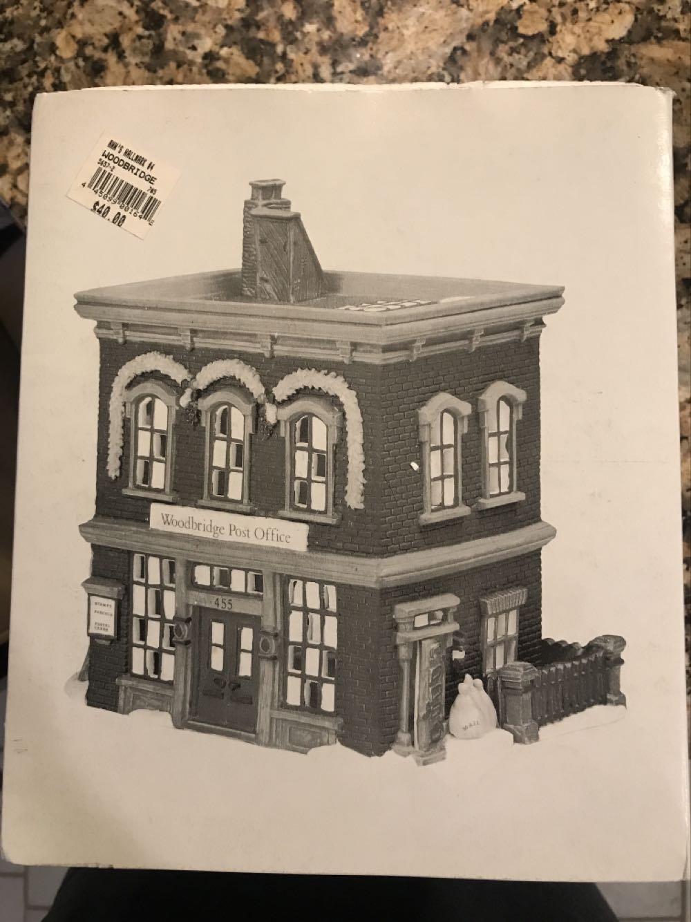 Woodbridge Post Office - New England Village Series (Christmas) ornament collectible [Barcode 734409063877] - Main Image 2