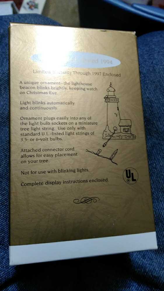 Lighthouse Greetings Compliment Candy Cane Lookout - Lighthouse Greetings (Collectible Series - Compliment) ornament collectible [Barcode 015012116168] - Main Image 2