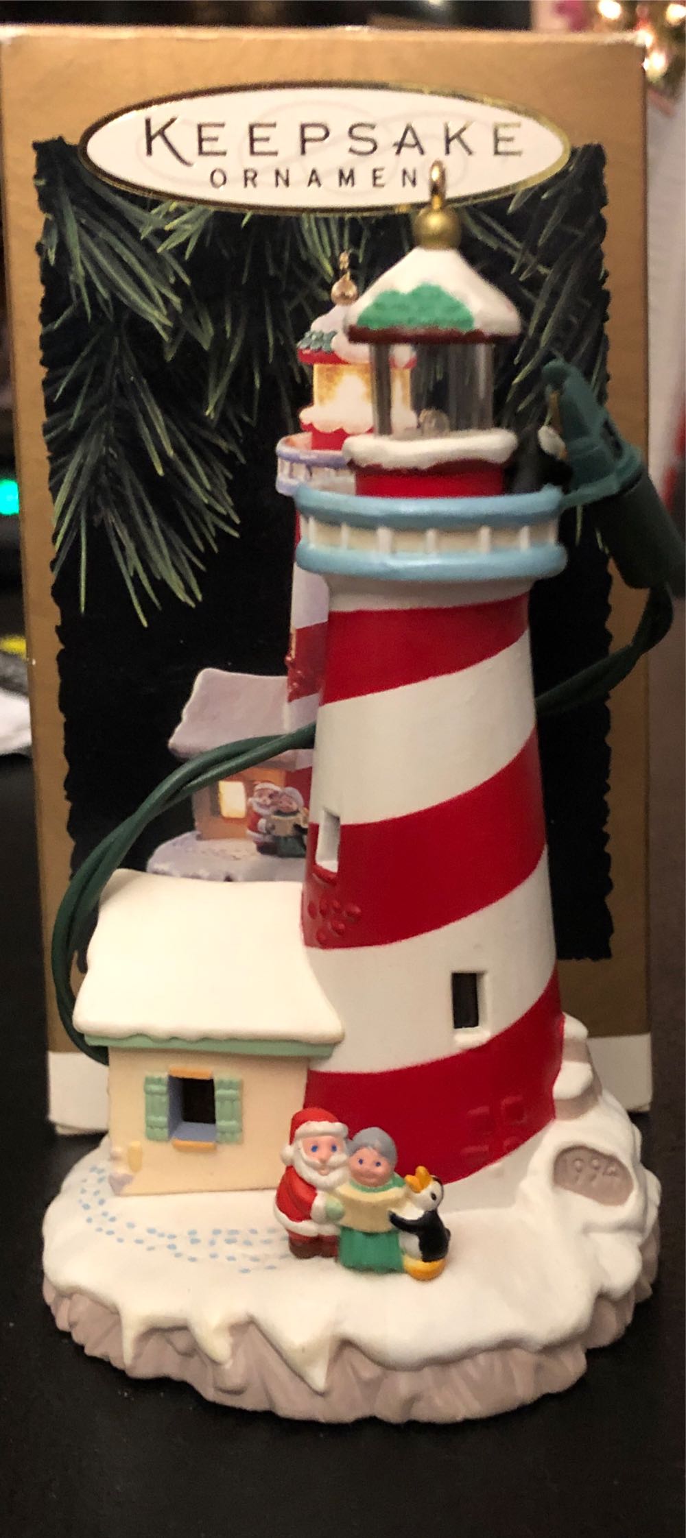 Lighthouse Greetings Compliment Candy Cane Lookout - Lighthouse Greetings (Collectible Series - Compliment) ornament collectible [Barcode 015012116168] - Main Image 4