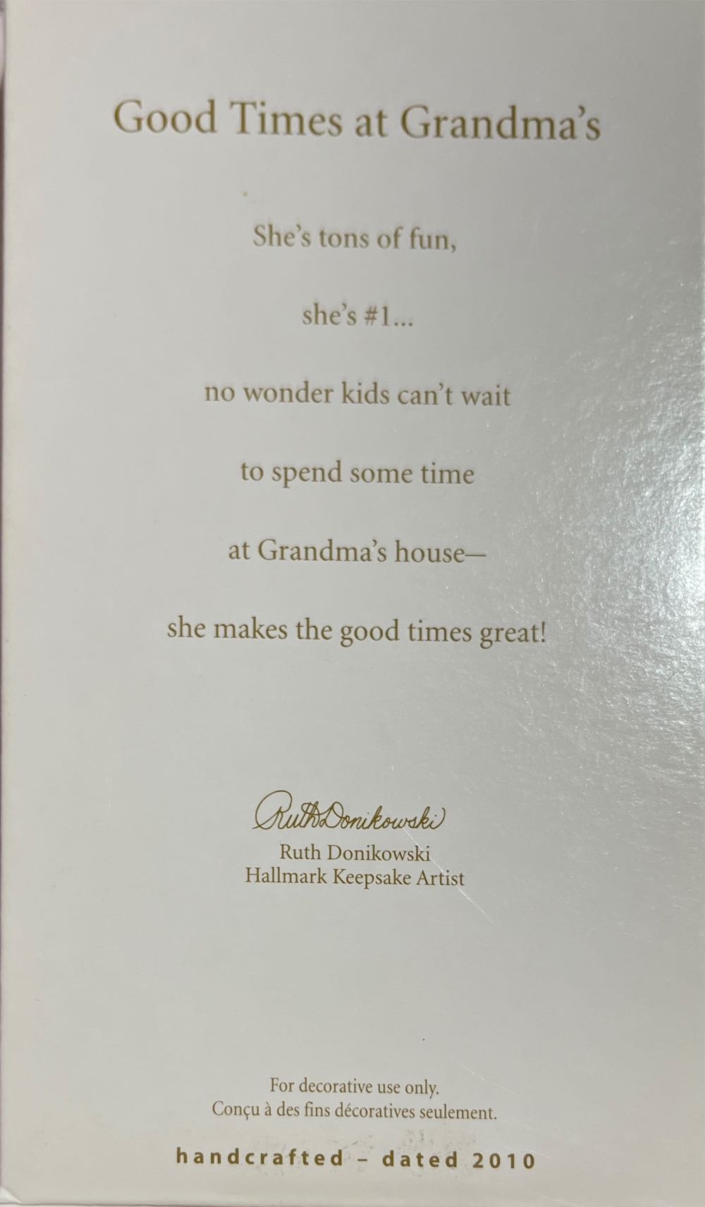 Good Times At Grandma’s - Grandma ornament collectible [Barcode 795902136420] - Main Image 2